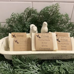Homemade Soap - White Christmas - Made with organic ingredients. No Artificial Colors Dyes. Cold Process. Hand, Body, Treat Yourself